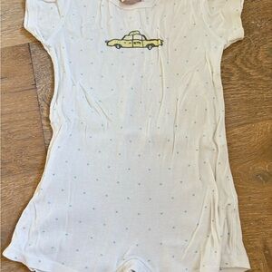 Bonpoint one piece pajama with Yellow Taxi Design 12m